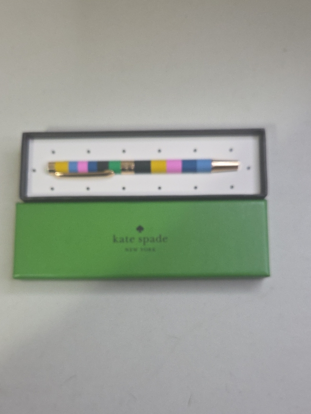 kate spade Multicolor Striped Ballpoint Pen with Gold Accents